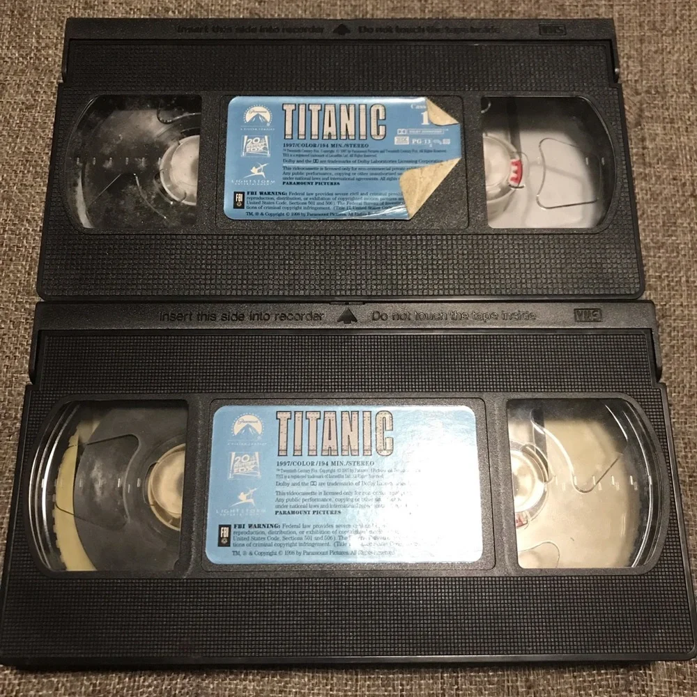 VTG Titanic VHS 1998 2 Tape Set UNTESTED